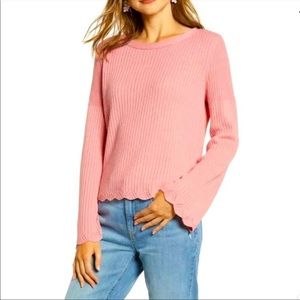 Rachel Parcell Coral Mauve Pink Knit Sweater
